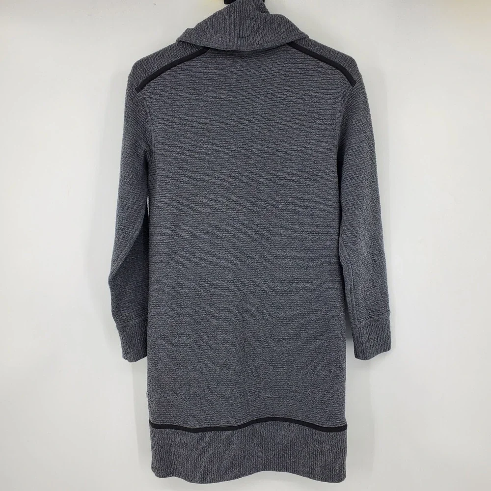 Lululemon On Repeat Cowl Neck Sweater Dress Grey Textured Knit Mini Pockets 4